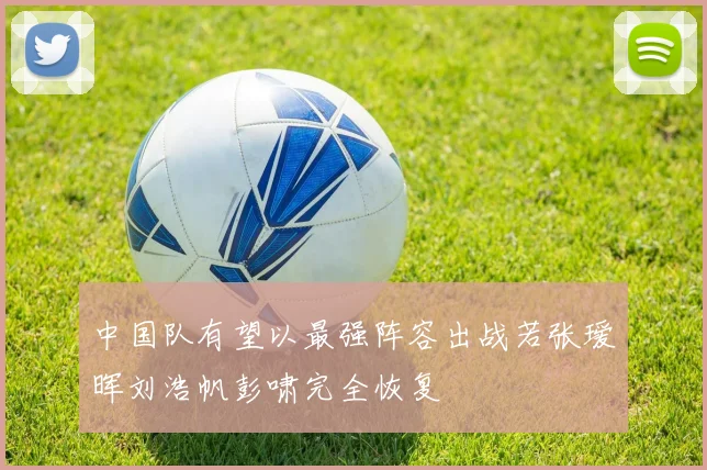 中国队有望以最强阵容出战若张瑷晖刘浩帆彭啸完全恢复